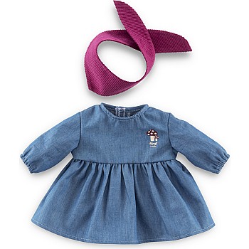 Little Explorer, 12" Jeans Dress & Scarf