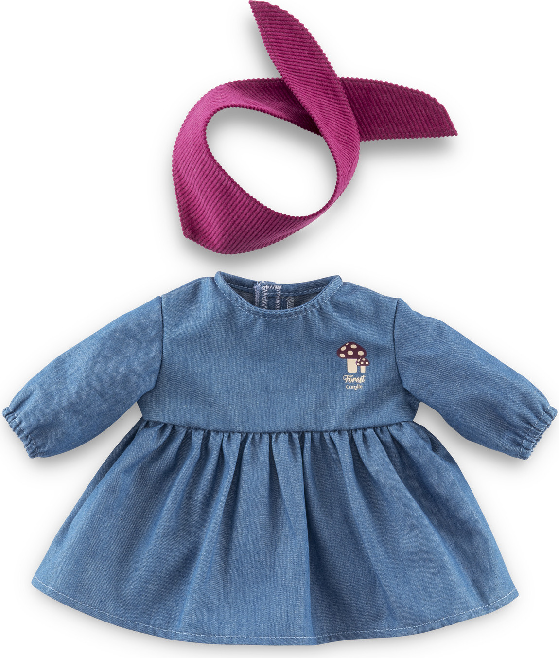 12" Jeans Dress & Scarf - Little Explorer