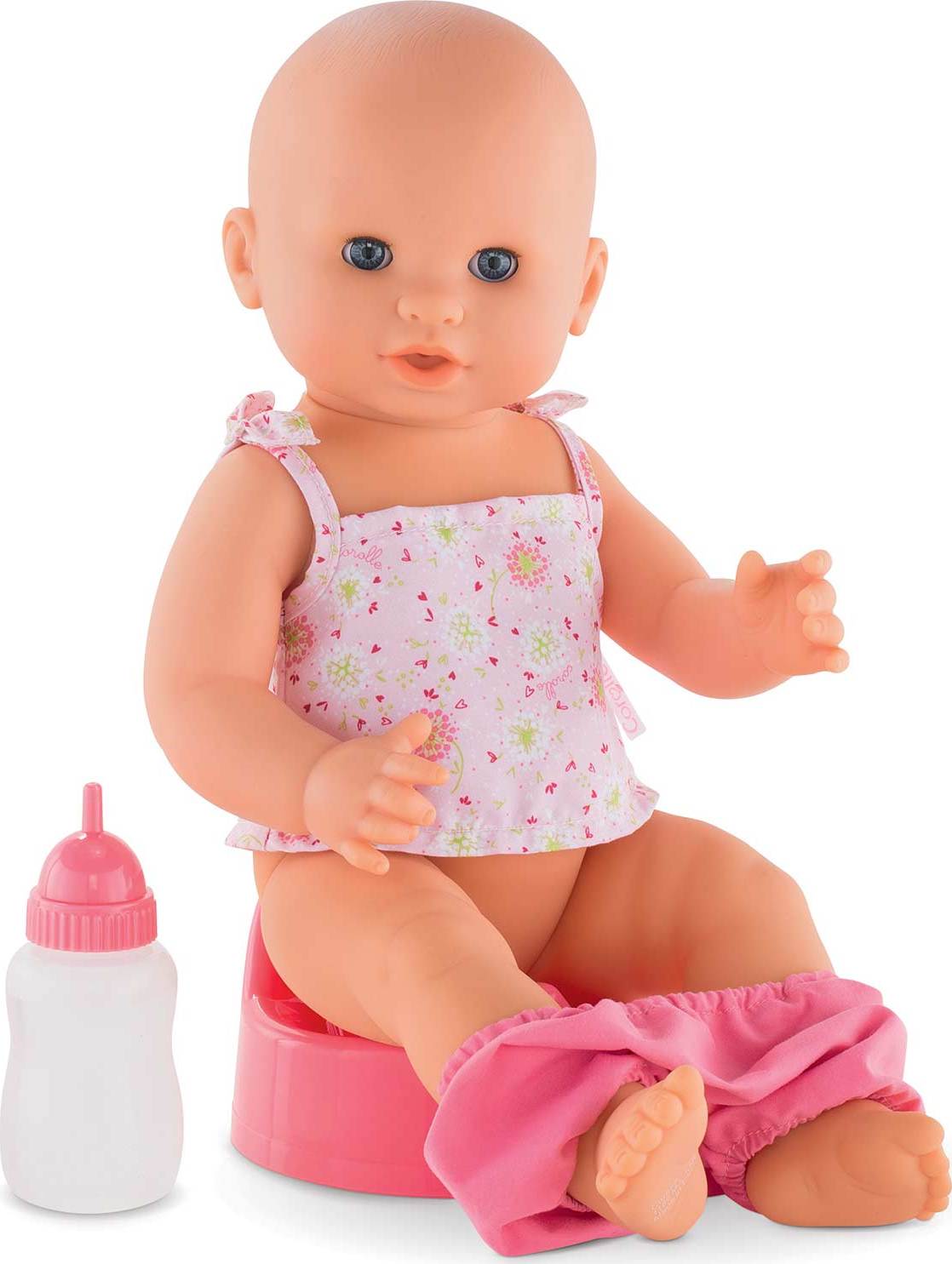アイボリー×レッド Corolle Graceful Emma Drink-and-Wet Bath Baby Doll 並行輸入品 