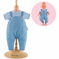 Doll 14" Striped T-Shirt & Overalls