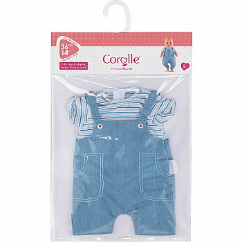 14" Striped T-Shirt and Overalls