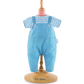 14" Striped T-Shirt and Overalls