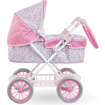 Doll Carriage, Bright Pink Floral