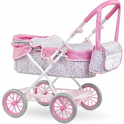 Doll Carriage, Bright Pink Floral
