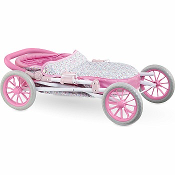 Doll Carriage, Bright Pink Floral