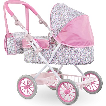 Doll Carriage, Bright Pink Floral