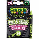24 Ct Bold & Bright Construction Paper Crayons