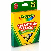 8 Ct Anti-Roll Triangular Crayons