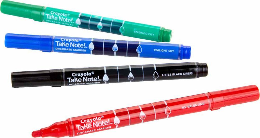 4 Ct. Take Note! Fine Line Dry-Erase Markers, Colored - Cheeky Monkey Toys