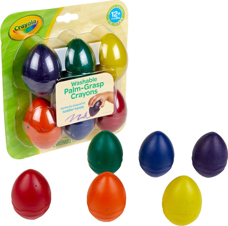 Palm Grasp Toddler Crayons, 6 Count Egg Crayons