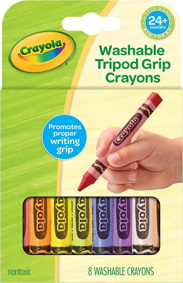 Crayola Crayons, Tripod Grip, Washable - 8 washable crayons