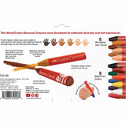 World Colors, 15 ct Beeswax Crayons