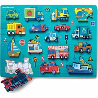 16-pc Wood puzzle - things that go