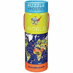 Crocodile Creek "World Map" (200 Pc Puzzle)