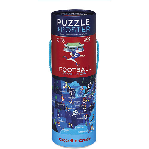 New Football Puzzle by Crocodile Creek w/ Poster 100 Pcs Very Colorful Age 5 