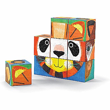 Crocodile Creek "Make-A-Face Blocks Animal" (9 Pc Block Puzzle)