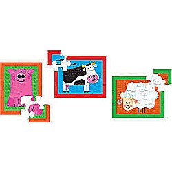 Crocodile Creek "My First Puzzle; Barnyard" (6, 9, 12 pc 3 in 1 Puzzles)