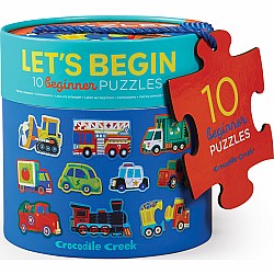 Crocodile Creek "Let's Begin: Vehicles" (2 Pc 10 in 1 Puzzle)