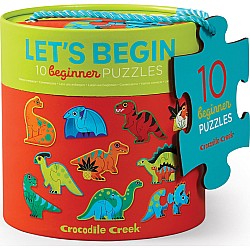 Crocodile Creek "Let's Begin: Dinosaurs" (2 Pc 10-in-1 Puzzle)