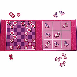 Magnetic Games/Tic Tac Toe & Checkers - Unicorn
