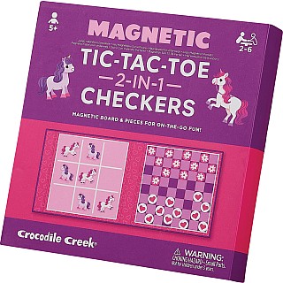 Magnetic Games/Tic Tac Toe & Checkers - Unicorn