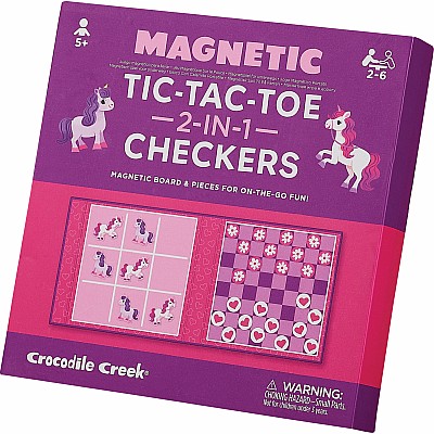 Magnetic Games/Tic Tac Toe & Checkers - Unicorn