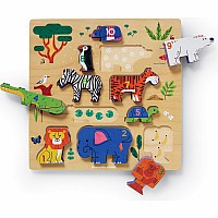 10-pc Stacking Wood Puzzle - 123 Zoo