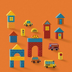 Build and Play Wood Blocks, Busy City
