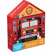 50 Pc Flat House Puzzle - Fire House