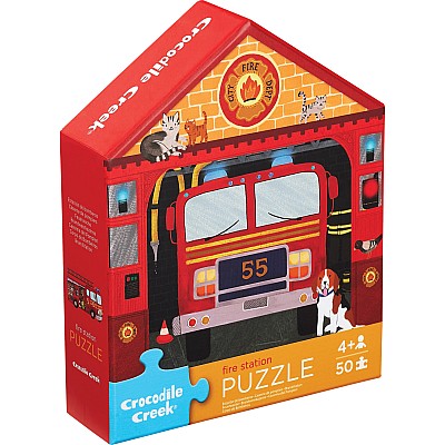 50 Pc Flat House Puzzle - Fire House