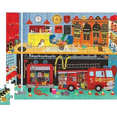 50 Pc Flat House Puzzle - Fire House