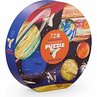 72- pc Round Box Puzzle - Realistic Solar System