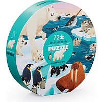 72-pc Round Box Puzzle - Arctic Animals
