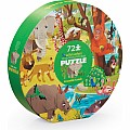 72-pc Round Box Puzzle - Wild Safari 