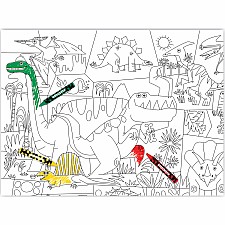Color a Poster with Crayons - Dinosaur 