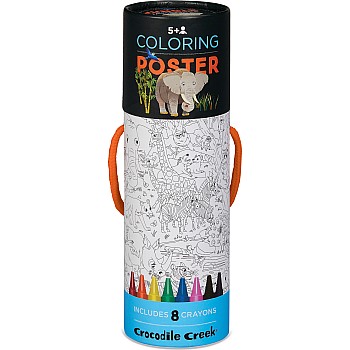 Color a Poster with Crayons - Jungle Animals 