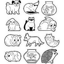 Coloring Stickers - Playful Pets