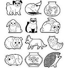 Playful Pets Coloring Stickers