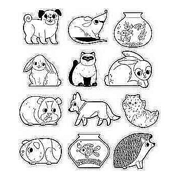 Playful Pets Coloring Stickers