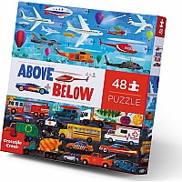 48-pc Above & Below Puzzle - Things that Go