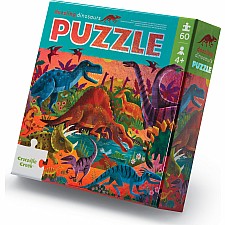 60-pc Foil Puzzle - Dazzling Dinosaurs