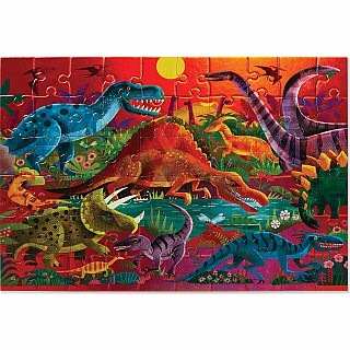 60-pc Foil Puzzle - Dazzling Dinosaurs