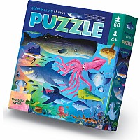   60 pc Foil Puzzle Shimmering Shark 