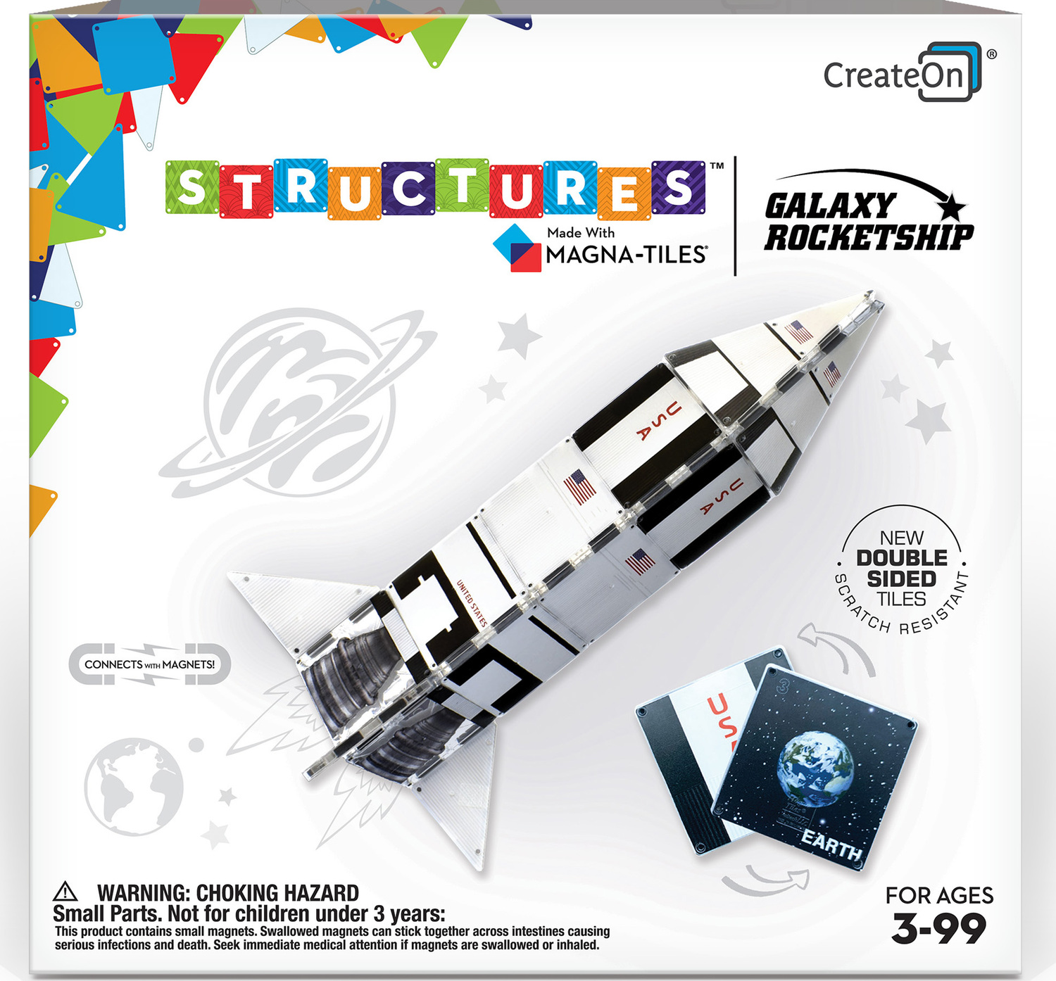 Magnatiles Structures Galaxy Rocket Blue Turtle Toys