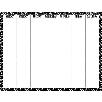 Messy Dots On Black (Core Decor) Calendar Chart