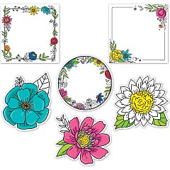 Doodly Blooms (Bright Blooms) 6" Designer Cut-Outs