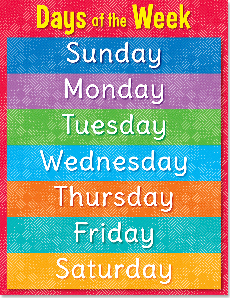 Days Of The Week Chart The Learning Post Toys