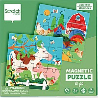   20 pc Magnetic Puzzle Book Farm