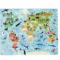   80 pc 2 In 1 Magnetic Puzzle - Discovery Game - World