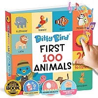 Ditty Bird - First 100 Animals Sound Book